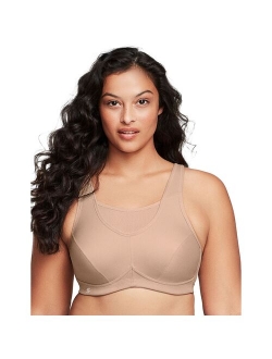 Glamorise Women's Full Figure No Bounce Plus Size Camisole Wirefree Back Close Sports Bra #1066