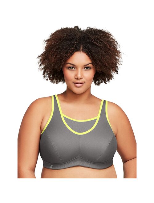 Glamorise Women's Full Figure No Bounce Plus Size Camisole Wirefree Back Close Sports Bra #1066