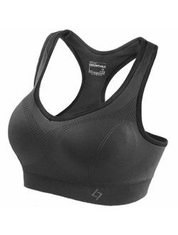 FITTIN Racerback Sports Bras - Padded Seamless Med Impact Support for Yoga Gym Workout Fitness