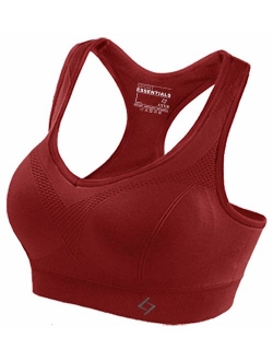 FITTIN Racerback Sports Bras - Padded Seamless Med Impact Support for Yoga Gym Workout Fitness