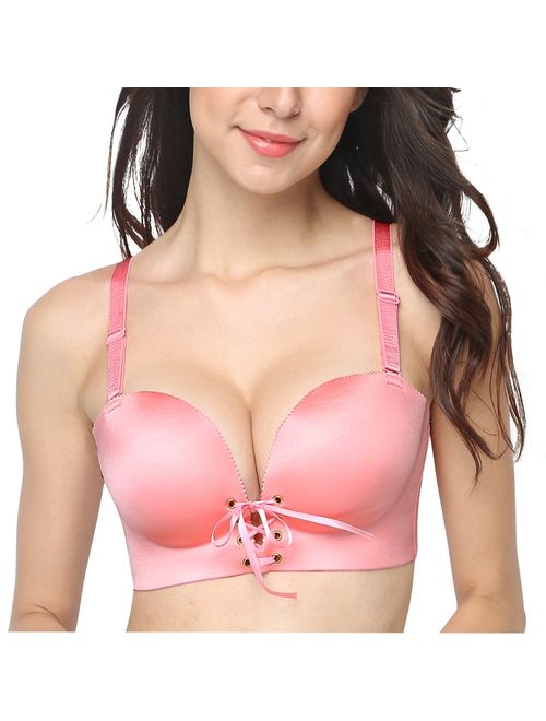 FallSweet Add Two Cups Bras Brassiere for Women Push Up Padded Unlined