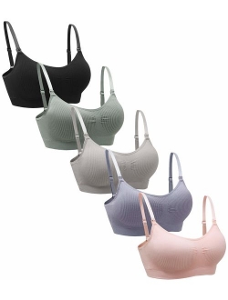 Suekaphin 5PACK Nursing Bra Wireless Bra Women's Sleeping Maternity Bra Breastfeeding Bra