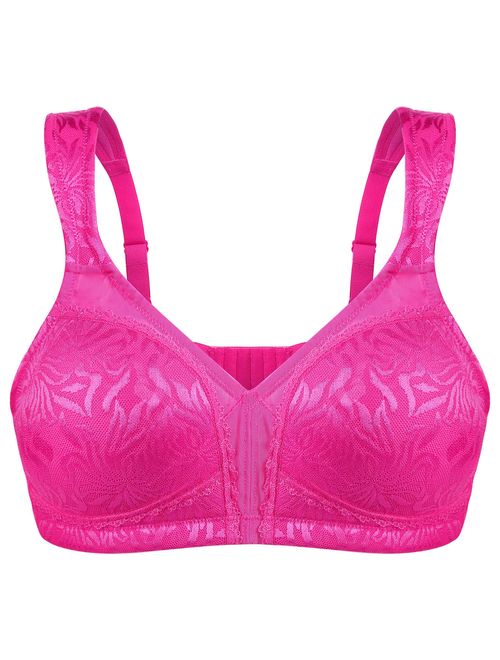 Wingslove Women's Full Coverage Non Padded Comfort Minimizer Wire-Free Bra Plus Size