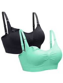 Suekaphin 2PACK Nursing Bra Wireless Bra Women's Sleeping Maternity Bra Breastfeeding Bra