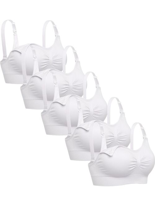 Lataly Womens Sleeping Nursing Bra Wirefree Breastfeeding Maternity Bralette Pack of 5