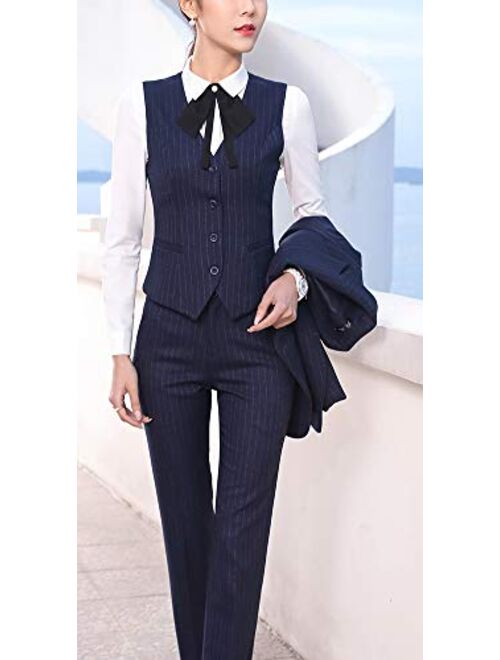 Buy LISUEYNE Women's Three Pieces Office Lady Blazer Business Suit
