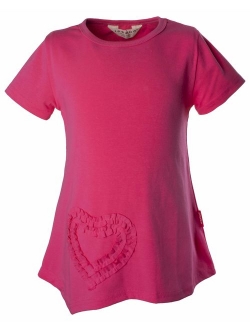 Ipuang Girls Heart Shaped Casual Cotton Cap Sleeve Tee T Shirt Top