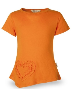 Ipuang Girls Heart Shaped Casual Cotton Cap Sleeve Tee T Shirt Top