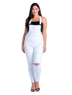 TwiinSisters Women's Plus Size Natural Curve Enhancing Slim Fitted Overalls with Comfort Stretch