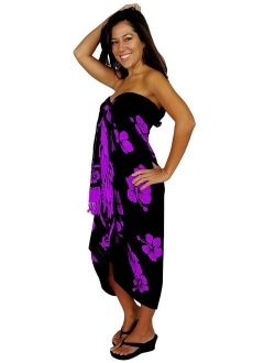 1 World Sarongs Womens Hibiscus Flower Swimsuit Sarong