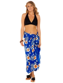 1 World Sarongs Womens Hibiscus Flower Swimsuit Sarong