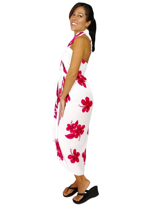 1 World Sarongs Womens Hibiscus Flower Swimsuit Sarong