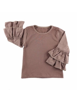 Wennikids Little Girls' Long-Sleeve Ruffle T-Shirt