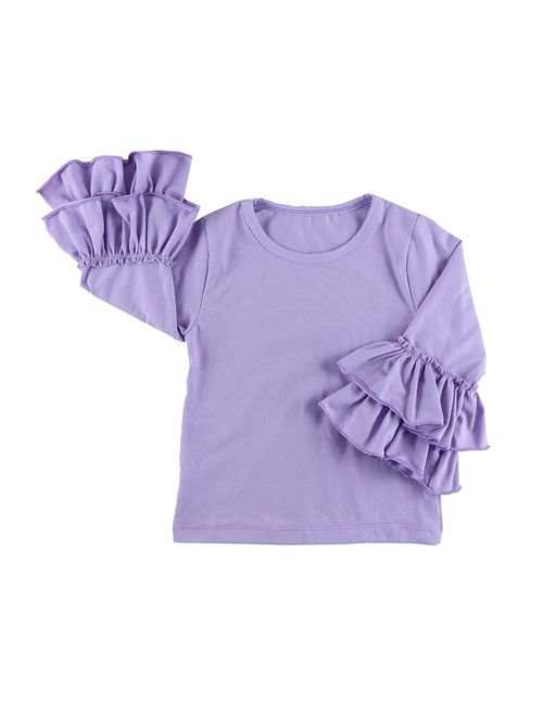 Wennikids Little Girls' Long-Sleeve Ruffle T-Shirt