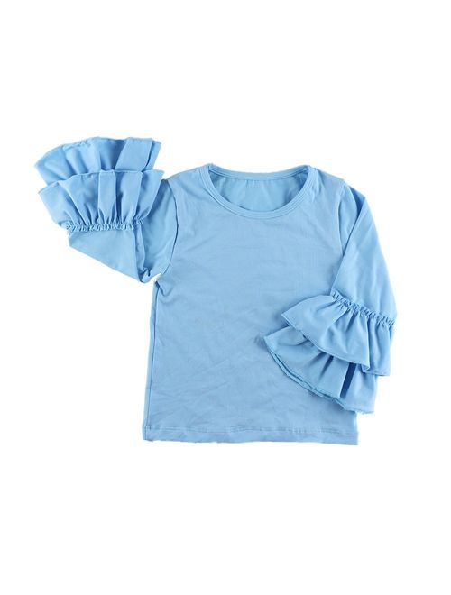 Wennikids Little Girls' Long-Sleeve Ruffle T-Shirt