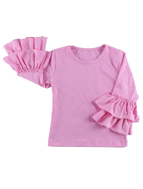 Wennikids Little Girls' Long-Sleeve Ruffle T-Shirt