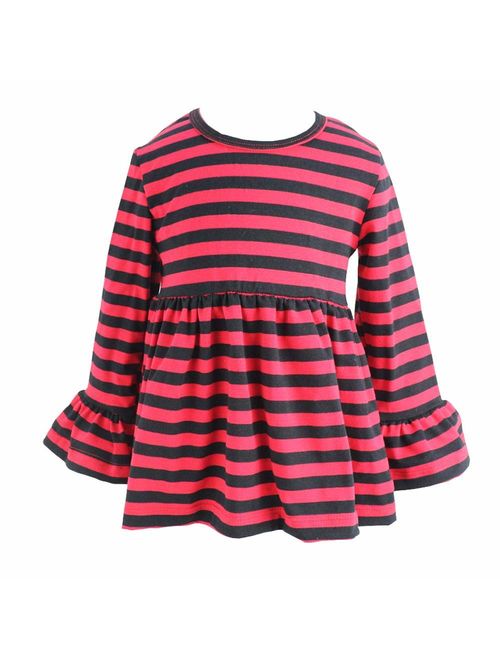 Wennikids Little Girls' Long-Sleeve Ruffle T-Shirt