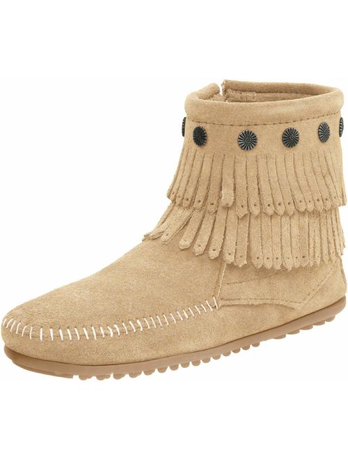 Minnetonka Women's Double-Fringe Side-Zip Boot