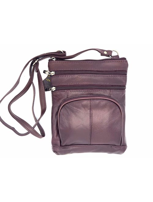 Goson Leather Hand Crafted Leather Small Crossbody Purse Handbag for Women