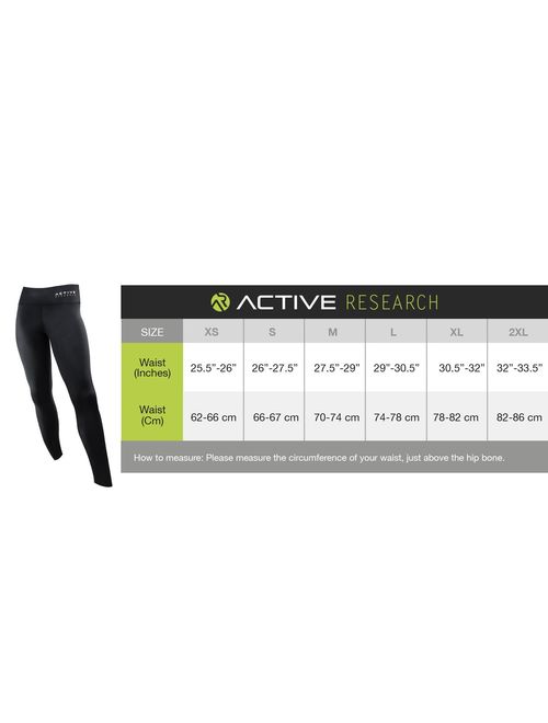 Active Research Women's Compression Pants - Athletic Tights w/Hidden Pocket