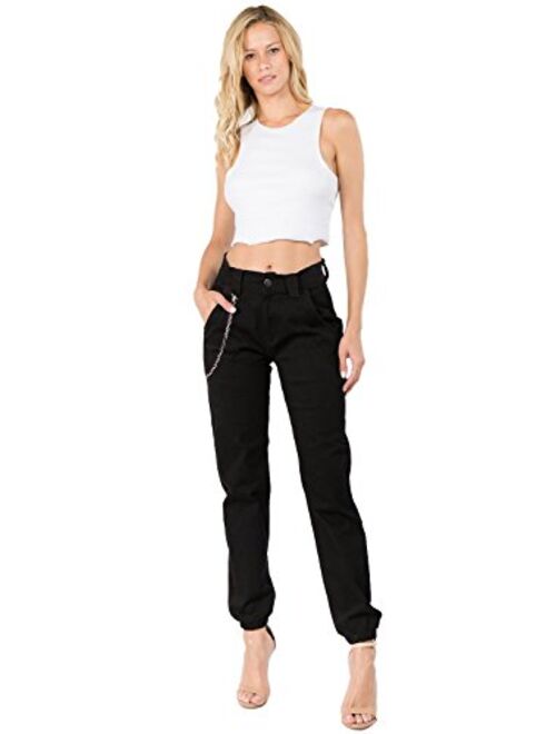 TwiinSisters Women's High Waist Slim Fit Jogger Cargo Camo Pants