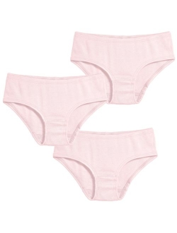 City Threads Girls' Briefs Underwear Panties in 100% Cotton - for Sensitive Skin Made in USA, 3-Pack