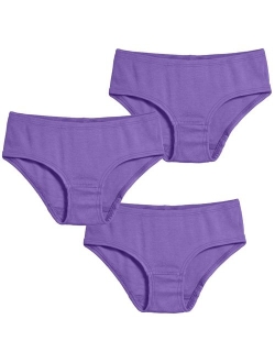 City Threads Girls' Briefs Underwear Panties in 100% Cotton - for Sensitive Skin Made in USA, 3-Pack