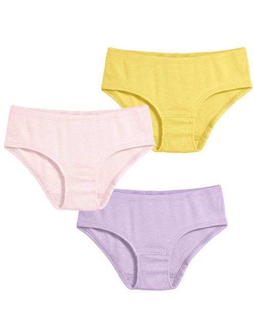 City Threads Girls' Briefs Underwear Panties in 100% Cotton - for Sensitive Skin Made in USA, 3-Pack