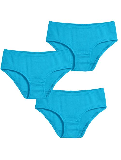 City Threads Girls' Briefs Underwear Panties in 100% Cotton - for Sensitive Skin Made in USA, 3-Pack