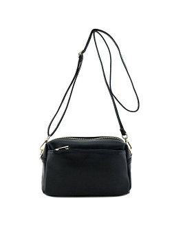 Triple Zip Small Crossbody Bag