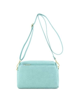 Triple Zip Small Crossbody Bag