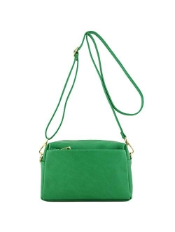 Triple Zip Small Crossbody Bag