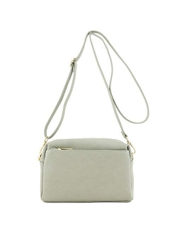 Triple Zip Small Crossbody Bag