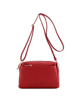 Triple Zip Small Crossbody Bag