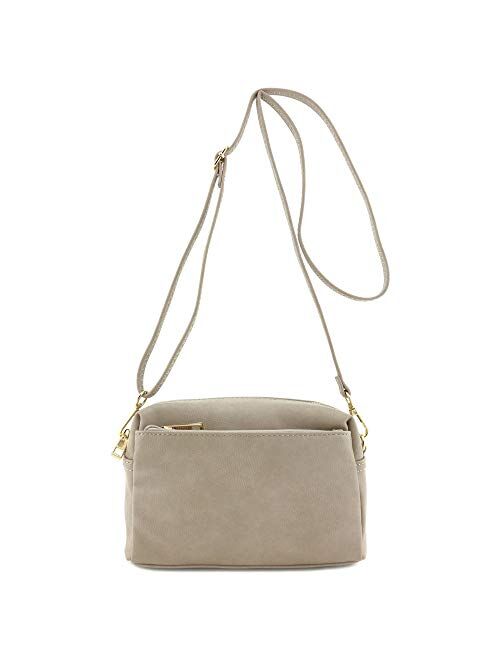 Triple Zip Small Crossbody Bag