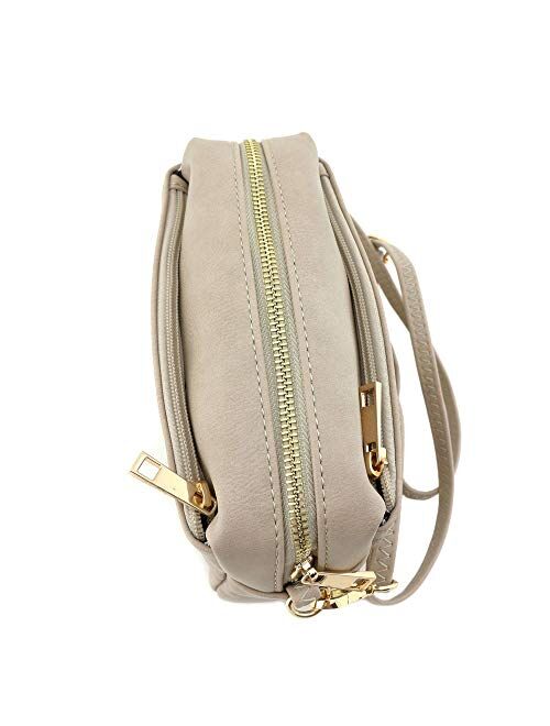 Triple Zip Small Crossbody Bag