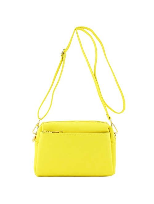 Triple Zip Small Crossbody Bag