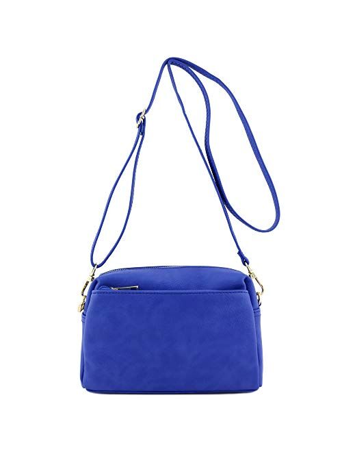 Triple Zip Small Crossbody Bag