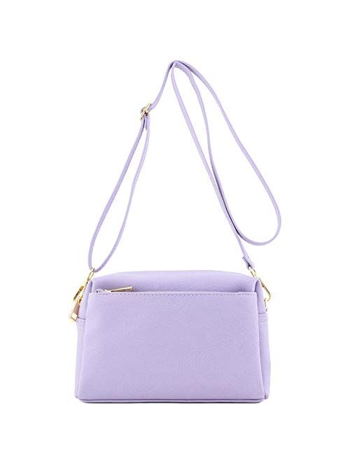 Triple Zip Small Crossbody Bag