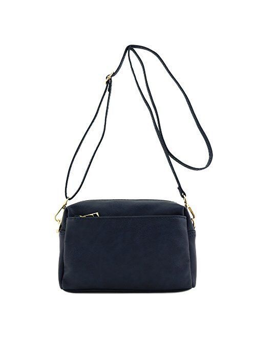 Triple Zip Small Crossbody Bag