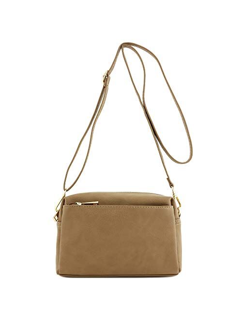 Triple Zip Small Crossbody Bag