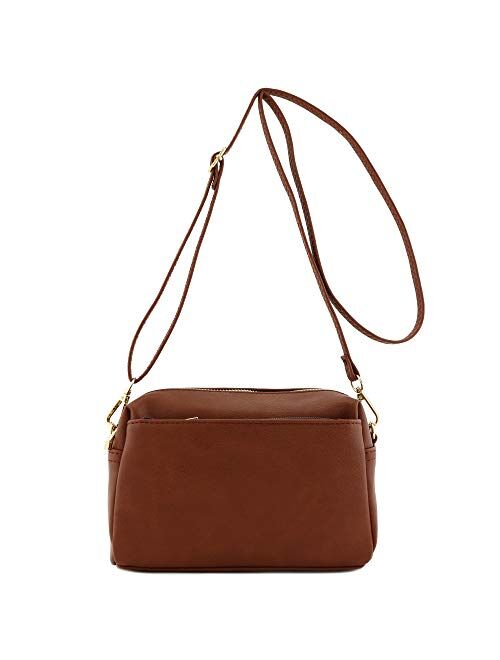 Triple Zip Small Crossbody Bag