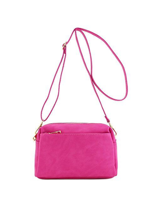 Triple Zip Small Crossbody Bag