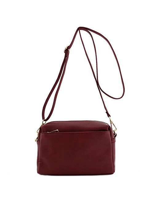 Triple Zip Small Crossbody Bag