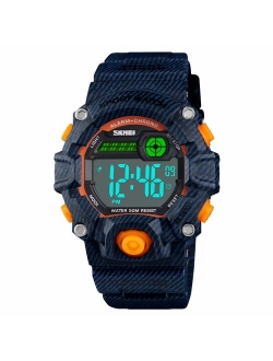 Boys Camouflage LED Sports Kids Watch Waterproof Digital Electronic Military Wrist Watches for Kids with Silicone Band Alarm Stopwatch Watches Age 5-10