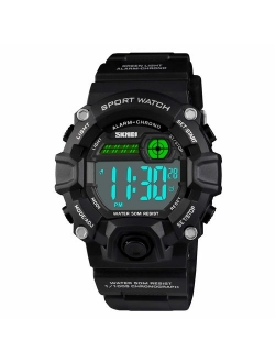 Boys Camouflage LED Sports Kids Watch Waterproof Digital Electronic Military Wrist Watches for Kids with Silicone Band Alarm Stopwatch Watches Age 5-10