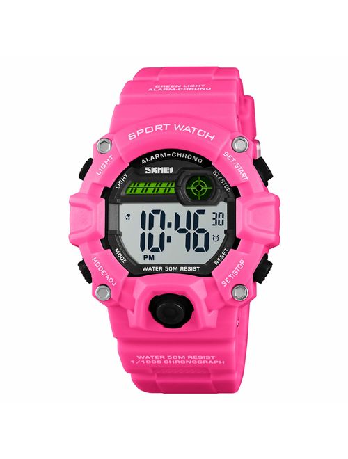 CakCity Boys Camouflage LED Sports Kids Watch Waterproof Digital Electronic Military Wrist Watches for Kids with Silicone Band Alarm Stopwatch Watches Age 5-10