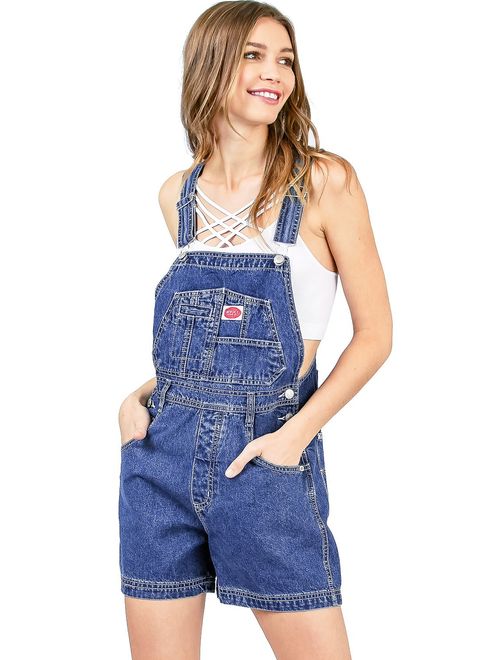 Revolt Women's Juniors Classic Twill Short Overalls