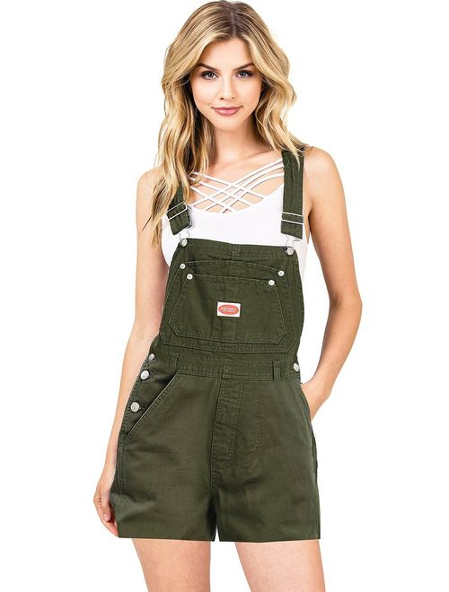 Revolt Women's Juniors Classic Twill Short Overalls