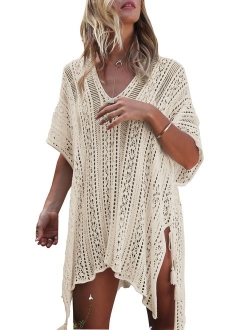 Agio Beach Swimsuit for Women Sleeve Coverups Bikini Cover Up Net